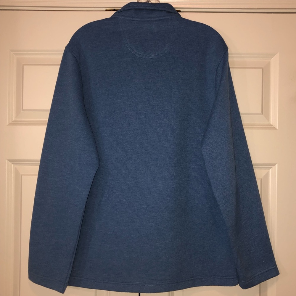 Men’s Izod Blue Long Sleeve Quarter Zip Knit Pullover, Size Medium - Picture 3 of 7